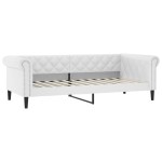 vidaXL Pat de zi, alb, 100x200 cm, piele ecologică vidaXL Pat de zi, alb, 100x200 cm, piele ecologică