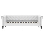 vidaXL Pat de zi, alb, 100x200 cm, piele ecologică vidaXL Pat de zi, alb, 100x200 cm, piele ecologică