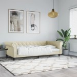 vidaXL Pat de zi, crem, 100x200 cm, piele ecologică vidaXL Pat de zi, crem, 100x200 cm, piele ecologică