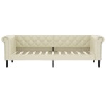 vidaXL Pat de zi, crem, 100x200 cm, piele ecologică vidaXL Pat de zi, crem, 100x200 cm, piele ecologică