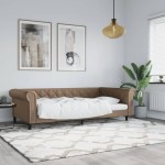 vidaXL Pat de zi, cappuccino, 100x200 cm, piele ecologică vidaXL Pat de zi, cappuccino, 100x200 cm, piele ecologică