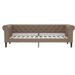 vidaXL Pat de zi, cappuccino, 100x200 cm, piele ecologică vidaXL Pat de zi, cappuccino, 100x200 cm, piele ecologică