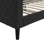 vidaXL Pat de zi, negru, 90x200 cm, catifea vidaXL Pat de zi, negru, 90x200 cm, catifea
