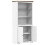 vidaXL Bibliotecă "BODO", alb și maro, 82x40x173 cm, lemn masiv de pin