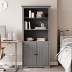 vidaXL Bibliotecă "BODO", gri, 82x40x173 cm, lemn masiv de pin vidaXL Bibliotecă "BODO", gri, 82x40x173 cm, lemn masiv de pin