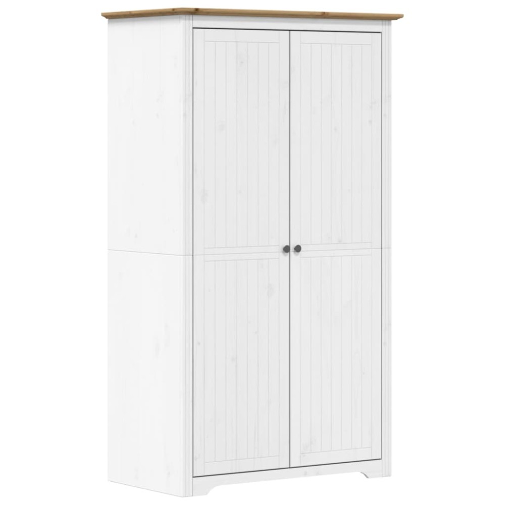 vidaXL Șifonier "BODO", alb & maro, 99x53,5x173 cm, lemn masiv de pin