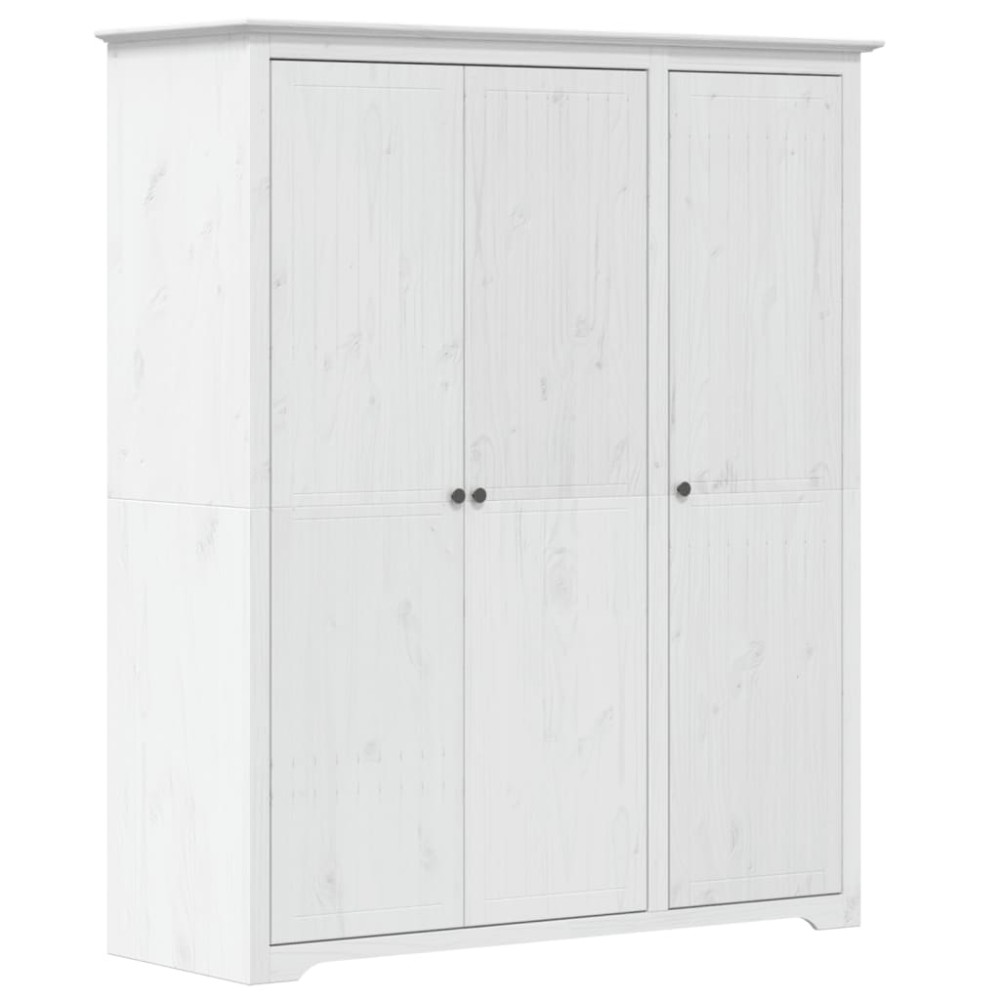 vidaXL Șifonier "BODO", alb, 146x53,5x173 cm, lemn masiv de pin