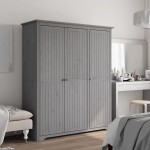 vidaXL Șifonier "BODO", gri, 146x53,5x173 cm, lemn masiv de pin vidaXL Șifonier "BODO", gri, 146x53,5x173 cm, lemn masiv de pin