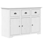 vidaXL Servantă "BODO", alb, 115,5x44x80 cm, lemn masiv de pin