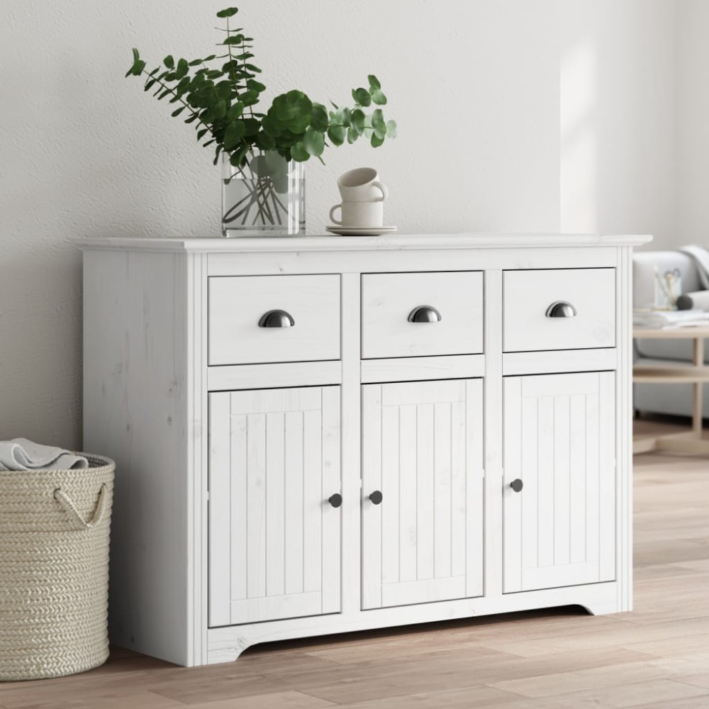 vidaXL Servantă "BODO", alb, 115,5x44x80 cm, lemn masiv de pin