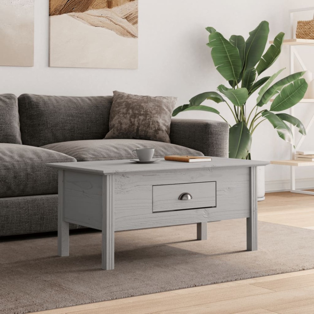 vidaXL Măsuță de cafea "BODO", gri, 100x55x46 cm, lemn masiv de pin