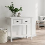 vidaXL Măsuță consolă "BODO", alb, 91x35x74 cm, lemn masiv de pin vidaXL Măsuță consolă "BODO", alb, 91x35x74 cm, lemn masiv de pin