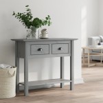 vidaXL Măsuță consolă "BODO", gri, 91x35x74 cm, lemn masiv de pin vidaXL Măsuță consolă "BODO", gri, 91x35x74 cm, lemn masiv de pin