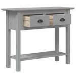 vidaXL Măsuță consolă "BODO", gri, 91x35x74 cm, lemn masiv de pin vidaXL Măsuță consolă "BODO", gri, 91x35x74 cm, lemn masiv de pin