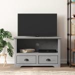 vidaXL Comodă TV cu 2 sertare „BODO” gri 91,5x44,5x56 cm lemn de pin vidaXL Comodă TV cu 2 sertare „BODO” gri 91,5x44,5x56 cm lemn de pin