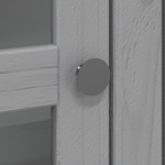 vidaXL Dulap cu uși din sticlă „BODO”, gri, lemn masiv de pin