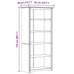 vidaXL Bibliotecă BODO, gri, 82x40x173 cm, lemn masiv pin, 5 rafturi