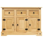 vidaXL Servantă Corona, maro, 112x44x78 cm, lemn masiv de pin mexican vidaXL Servantă Corona, maro, 112x44x78 cm, lemn masiv de pin mexican