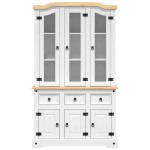vidaXL Dulap înalt Corona, alb, 112x43x196 cm, lemn masiv pin mexican vidaXL Dulap înalt Corona, alb, 112x43x196 cm, lemn masiv pin mexican