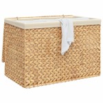 vidaXL Coș de rufe cu 3 secțiuni 75x42,5x52 cm zambilă de apă vidaXL Coș de rufe cu 3 secțiuni 75x42,5x52 cm zambilă de apă