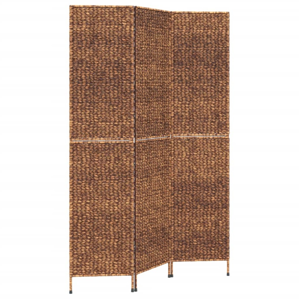 vidaXL Paravan de cameră cu 3 panouri maro, 122x180 cm, zambilă de apă