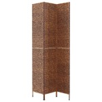 vidaXL Paravan de cameră cu 3 panouri maro, 122x180 cm, zambilă de apă vidaXL Paravan de cameră cu 3 panouri maro, 122x180 cm, zambilă de apă