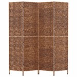 vidaXL Paravan de cameră cu 4 panouri maro, 163x180 cm, zambilă de apă vidaXL Paravan de cameră cu 4 panouri maro, 163x180 cm, zambilă de apă