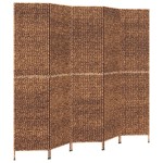 vidaXL Paravan de cameră cu 5 panouri maro, 205x180 cm, zambilă de apă vidaXL Paravan de cameră cu 5 panouri maro, 205x180 cm, zambilă de apă