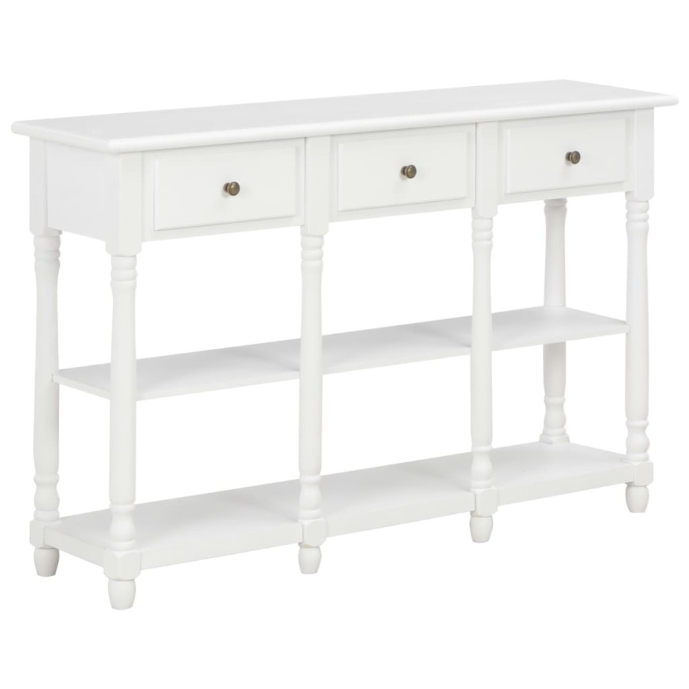 vidaXL Măsuță consolă, alb, 110x30x76 cm, lemn prelucrat