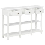 vidaXL Măsuță consolă, alb, 110x30x76 cm, lemn prelucrat vidaXL Măsuță consolă, alb, 110x30x76 cm, lemn prelucrat