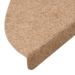 vidaXL Covorașe de scări autoadezive, 10 buc., bej, 65x22,5x3,5 cm