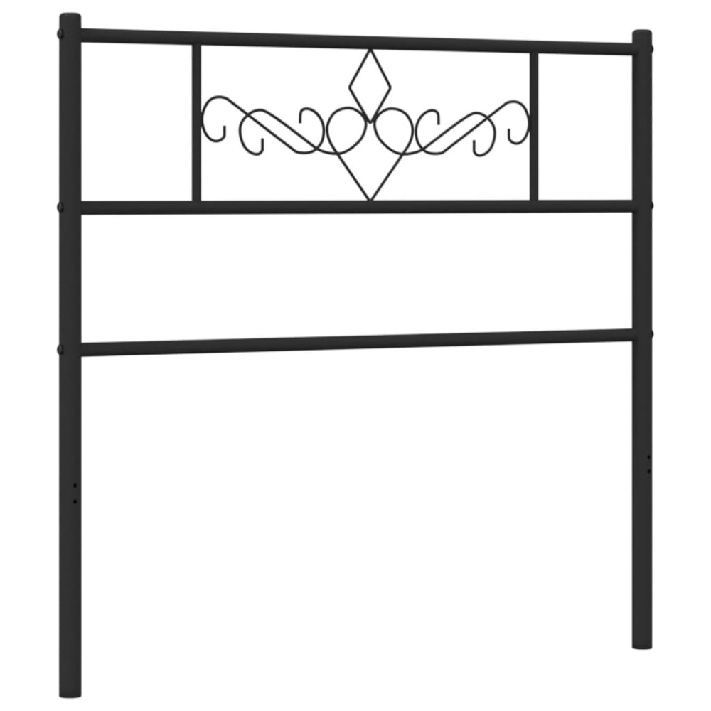 vidaXL Tăblie de pat metalică, negru, 75 cm