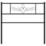 vidaXL Tăblie de pat metalică, negru, 75 cm