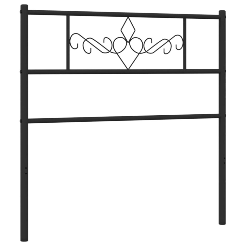 vidaXL Tăblie de pat metalică, negru, 80 cm
