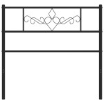 vidaXL Tăblie de pat metalică, negru, 80 cm