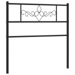 vidaXL Tăblie de pat metalică, negru, 90 cm