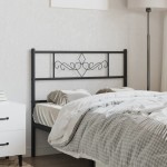 vidaXL Tăblie de pat metalică, negru, 107 cm vidaXL Tăblie de pat metalică, negru, 107 cm