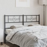 vidaXL Tăblie de pat metalică, negru, 120 cm vidaXL Tăblie de pat metalică, negru, 120 cm