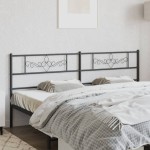 vidaXL Tăblie de pat metalică, negru, 180 cm vidaXL Tăblie de pat metalică, negru, 180 cm