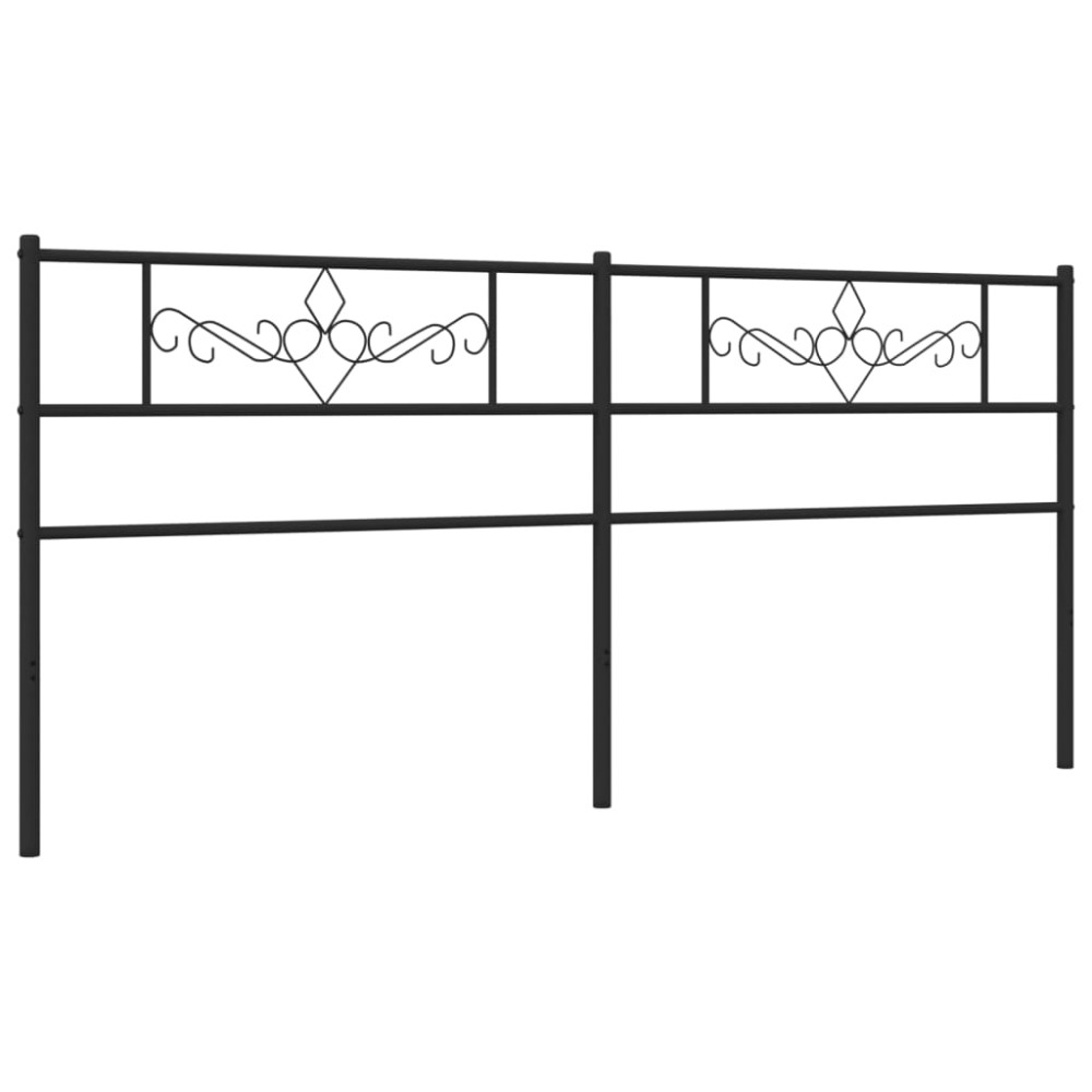 vidaXL Tăblie de pat metalică, negru, 200 cm