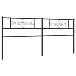 vidaXL Tăblie de pat metalică, negru, 200 cm