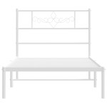 vidaXL Cadru de pat din metal cu tăblie, alb, 107x203 cm