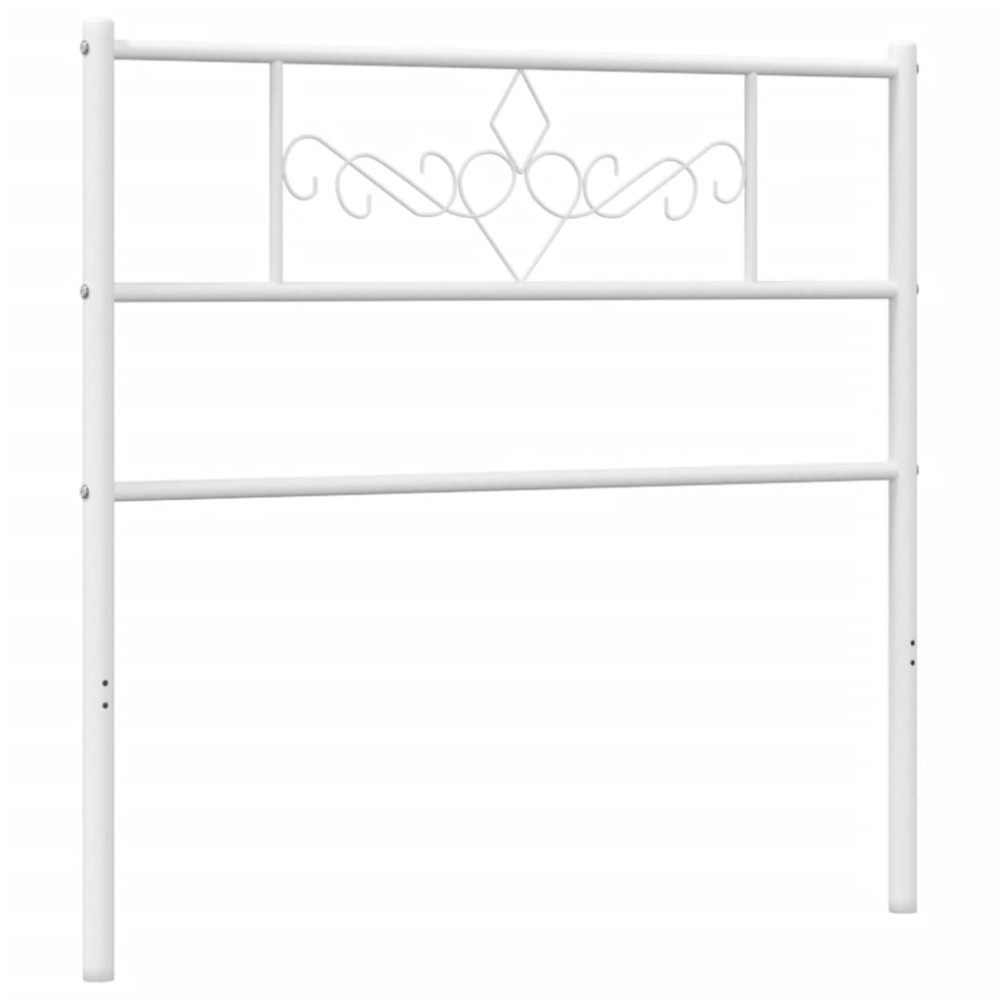 vidaXL Tăblie de pat metalică, alb, 75 cm