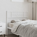 vidaXL Tăblie de pat metalică, alb, 75 cm vidaXL Tăblie de pat metalică, alb, 75 cm