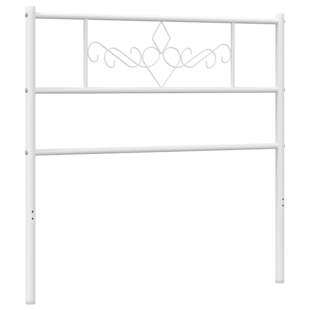 vidaXL Tăblie de pat metalică, alb, 90 cm