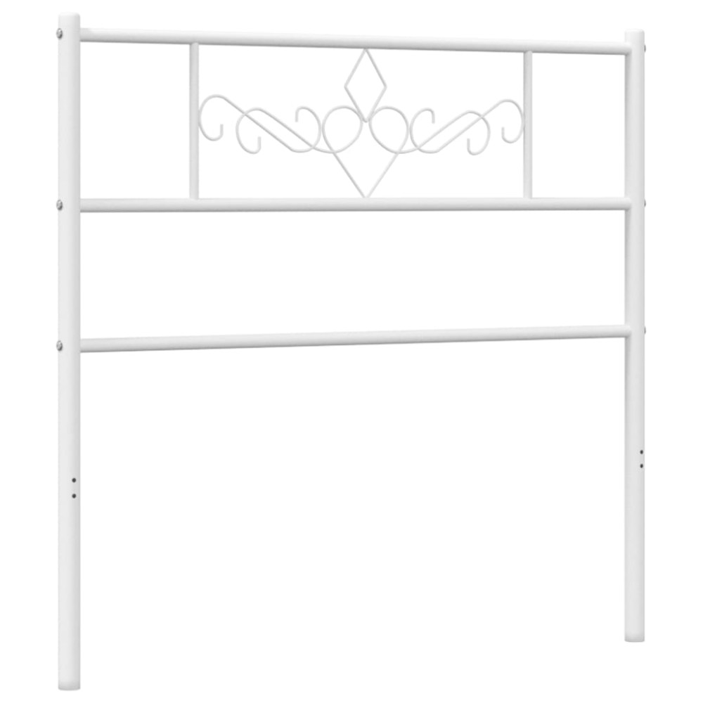 vidaXL Tăblie de pat metalică, alb, 107 cm