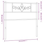 vidaXL Tăblie de pat metalică, alb, 107 cm
