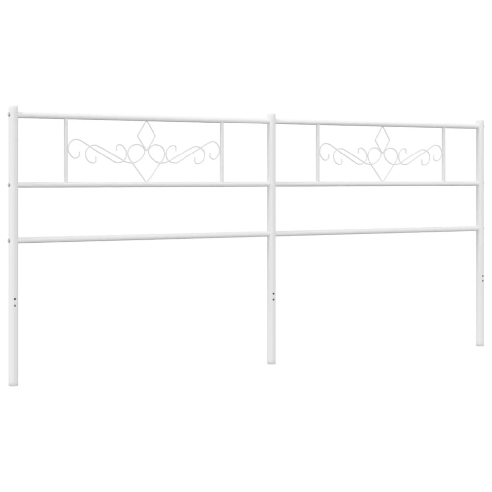 vidaXL Tăblie de pat metalică, alb, 200 cm