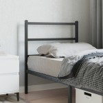 vidaXL Tăblie de pat metalică, negru, 75 cm