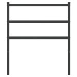 vidaXL Tăblie de pat metalică, negru, 75 cm